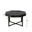 Wooden octagonal retro patchwork craft 30 inch wooden tabletop cross metal leg coffee table (Antique Black) - Korvel