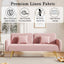 70.47" Pink Fabric Double Sofa with Split Backrest and Two Throw Pillows - Korvel