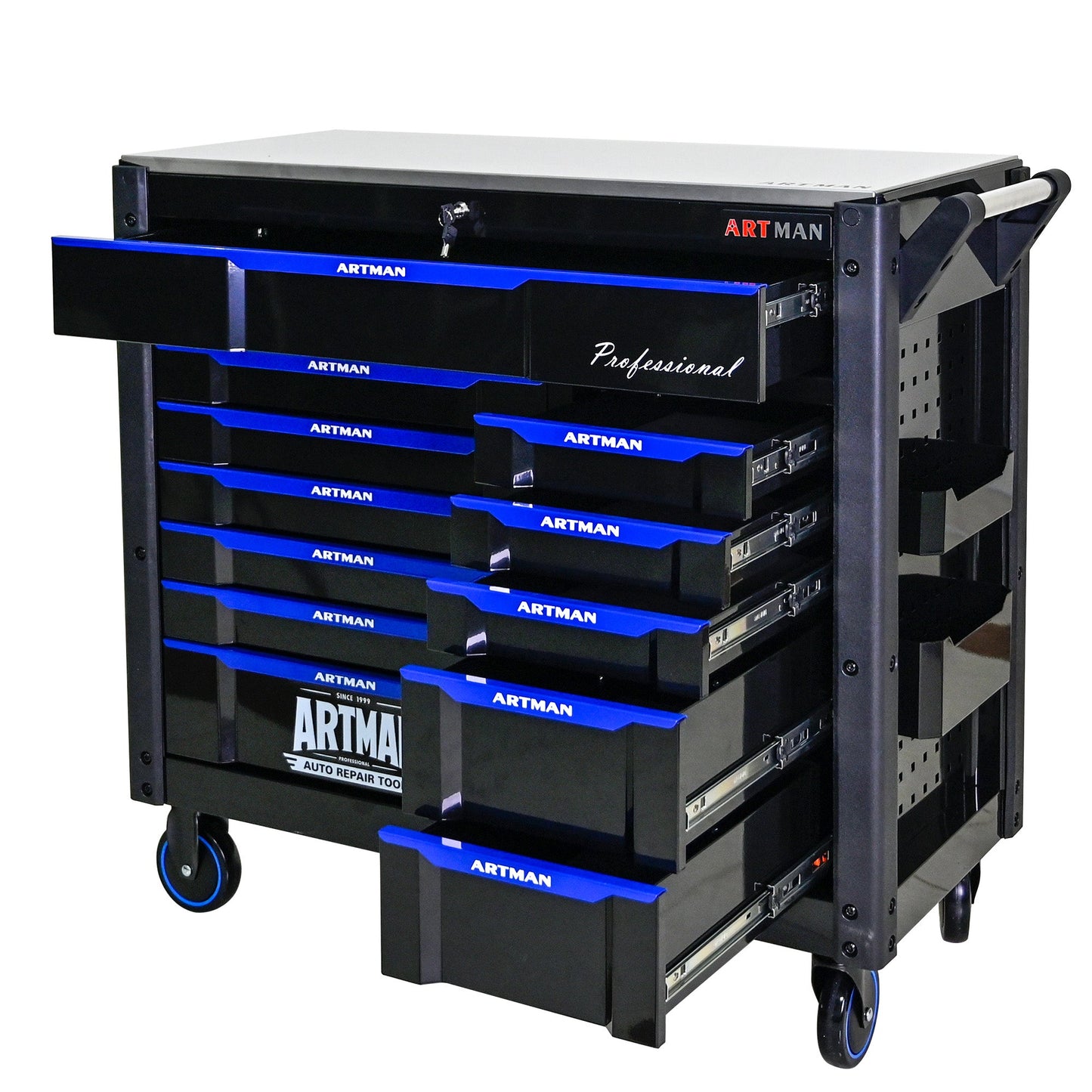 12-Layer Drawer Multi-Purpose Tool Car, With Wheels, Iron Top - Korvel