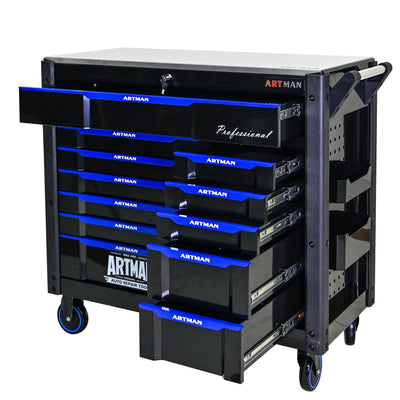 12-Layer Drawer Multi-Purpose Tool Car, With Wheels, Iron Top - Korvel