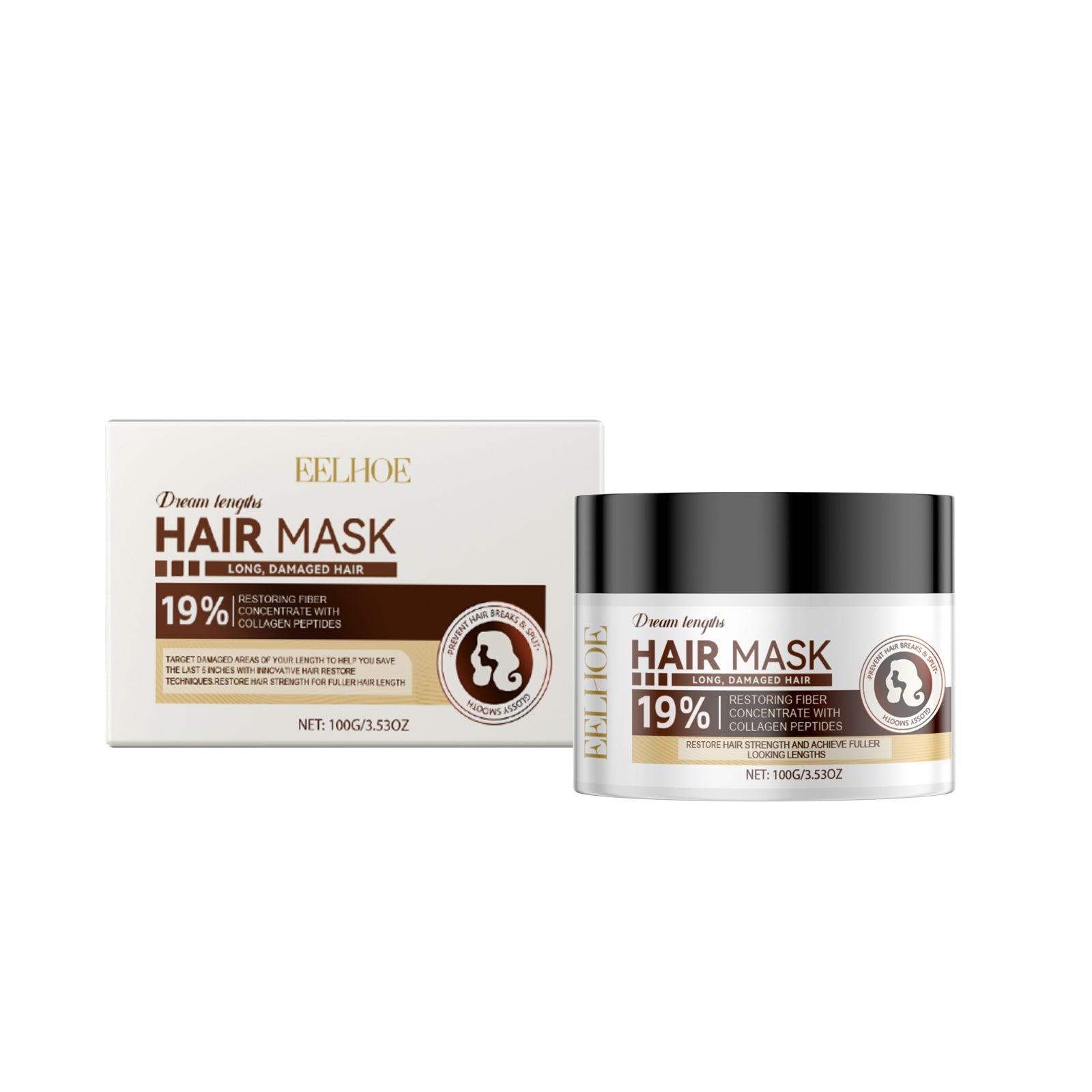 Heat Protection Free Shampoo Mask Gently Curing Dry, Split And Frizzy Hair At The End Of Hair Smooth And Bright Hair Mask - Korvel