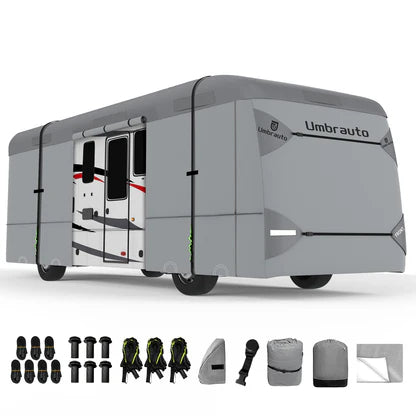 Umbrauto Class A RV Cover Upgraded Heavy Duty 7 Layers Top Windproof Breathable Class A Motorhome Camper Cover,Grey - Korvel