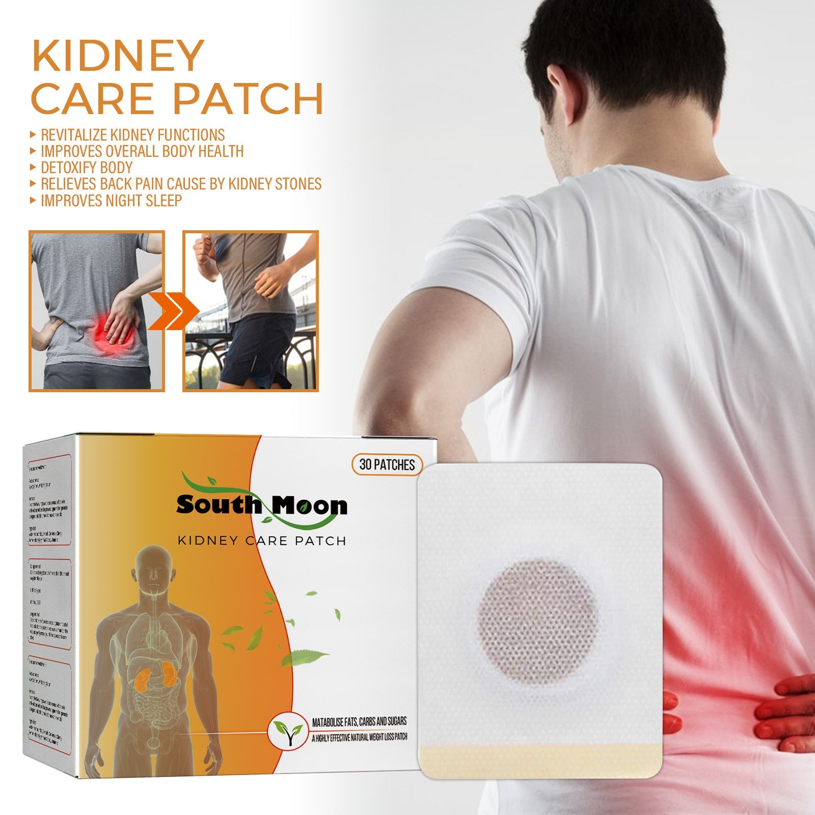 Kidney Care Patch, Relieve Lumbar Joint Pain Body Discomfort Health Care Navel Patch - Korvel