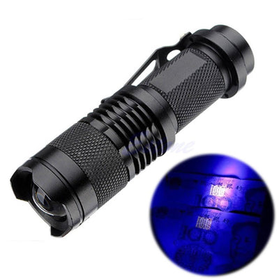 Zoomable LED UV Flashlight SK68 Violet Light 1200LM Adjustable Focus 3 Modes  Lamp Used By AA Or 14500 Battery(365nm) - Korvel