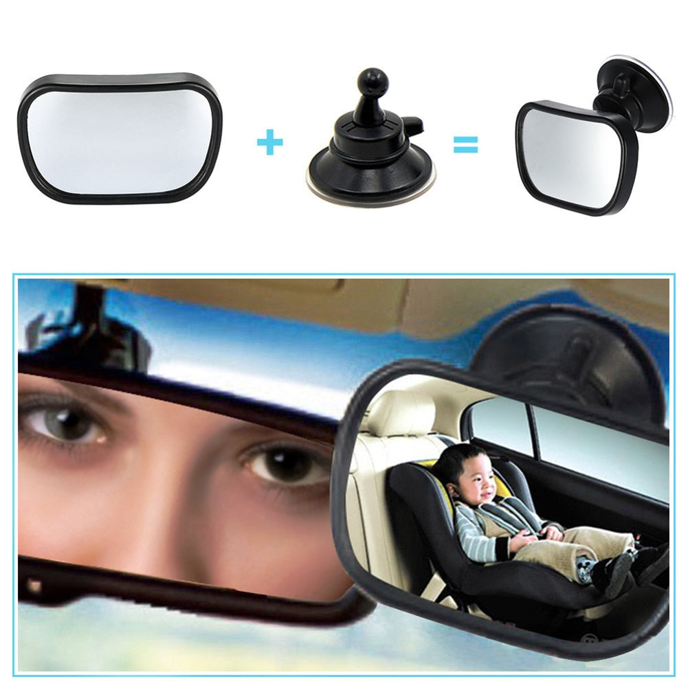 2 in 1 Mini Safety Car Back Seat Baby View Mirror Adjustable Baby Rear Convex Mirror Car Baby Kids Monitor - Korvel