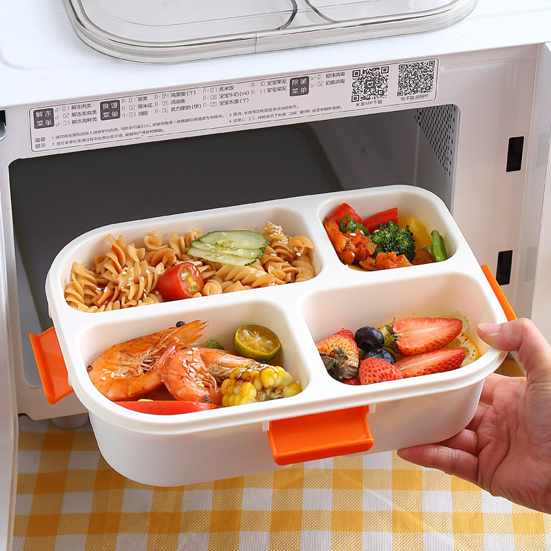 Fashion cartoon cute four-grid microwaveable lunch box bento box lunch box - Korvel