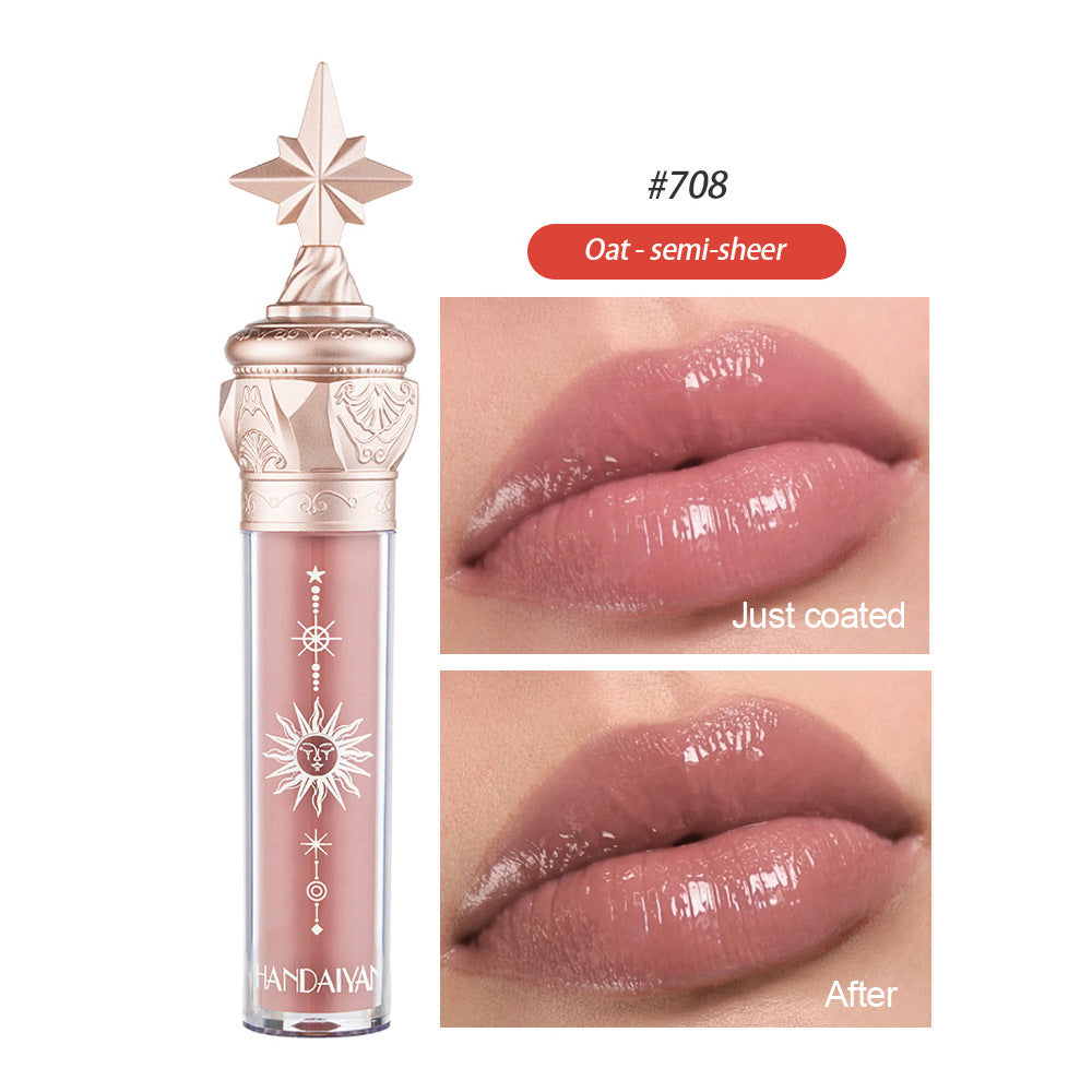 HANDAIYAN Small Star Stick Lip Gloss Lipstick Water Light Film Mirror Lip Glaze Glass Lip Gloss Moisturizing Lasting Not Easy To Fade - Korvel