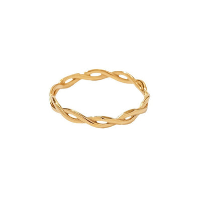 European and American Ring Twisted Linear Geometric Hollow Stacked Ring - Korvel