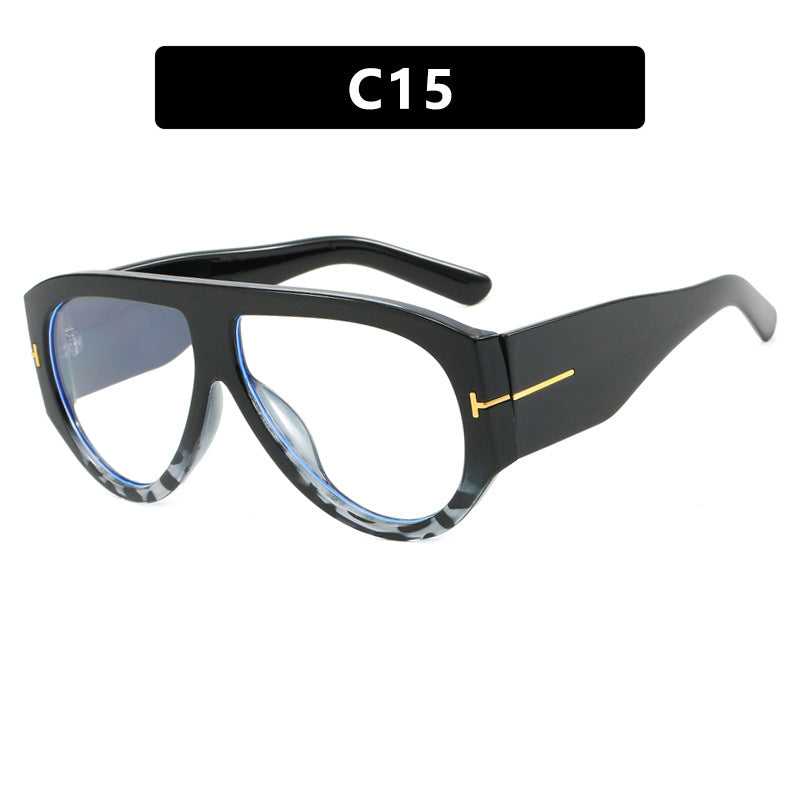 T-Shaped Large Frame Sunglasses - Personalized Women's Style