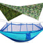 260x140cm Outdoor Double Camping Hammock with Mosquito Net and Rain Fly Tarp Lightweight Parachute Hammocks for Travel Hiking - Korvel