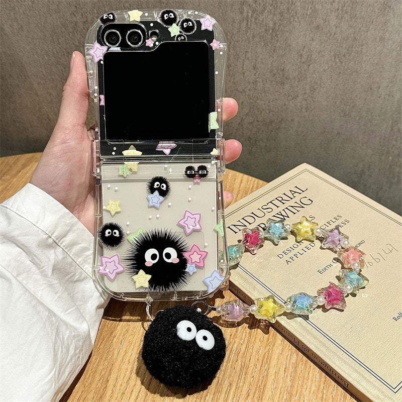 Cute Coal Ball Slim Waist Foldable Phone Case for Samsung Galaxy Z Flip 4/5/6/7 - Korvel