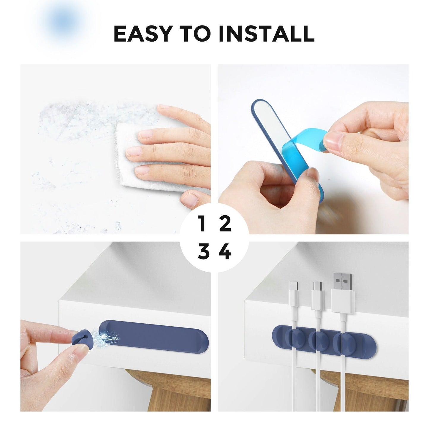 Organisateur de Câbles en Silicone Premium pour Espaces Bien Rangés