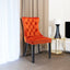 Premium Velvet Upholstered Dining Chair Set - Orange