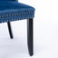 High-end Tufted Solid Wood Contemporary Velvet Upholstered Dining Chair with Wood Legs Nailhead Trim 2-Pcs Set Blue - Korvel