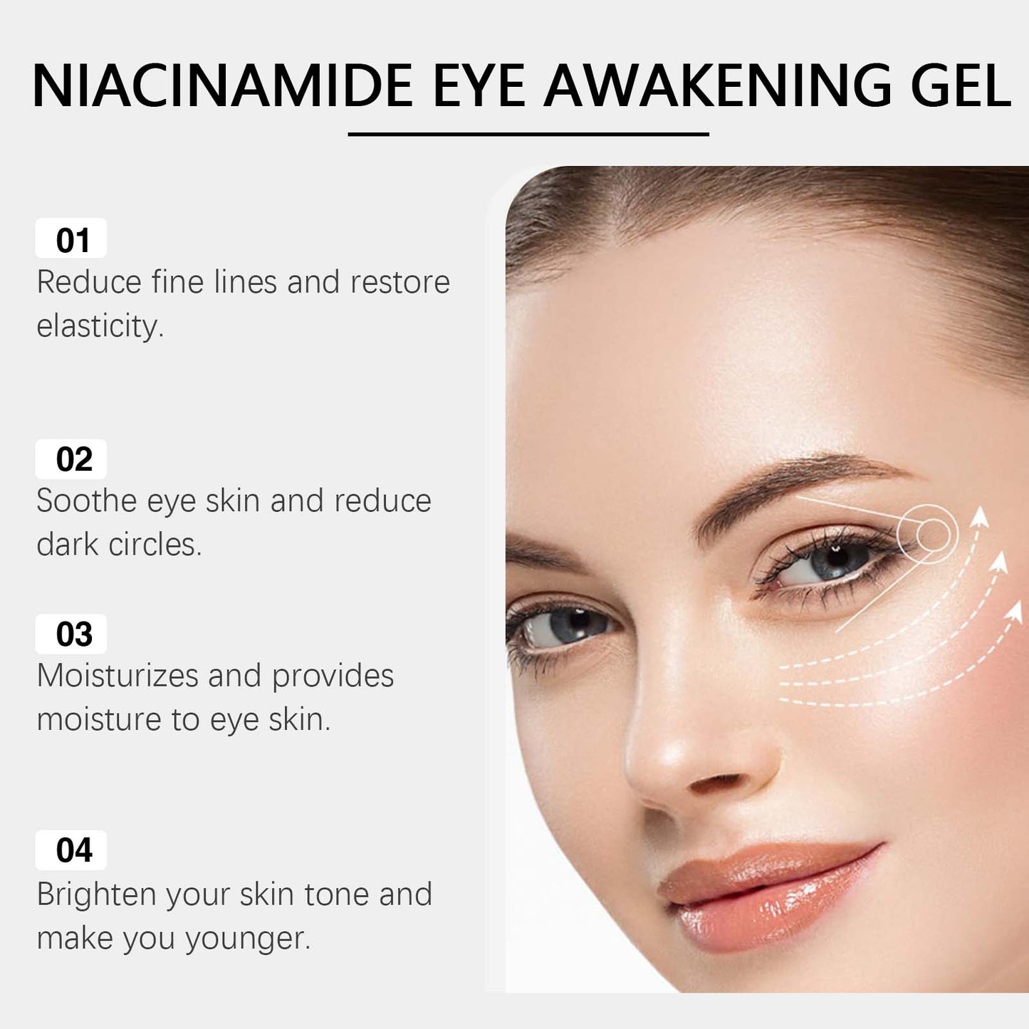 Niacinamide Eye Gel Hydrating And Moisturizing Elastic Firming Skin Around Eye Care Moisturizing Eye Cream - Korvel