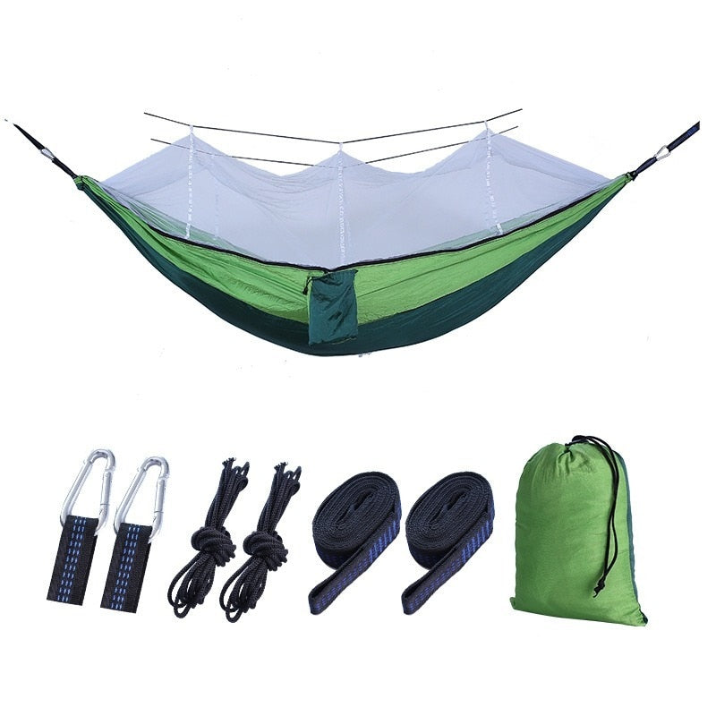 Bourette spinning 210T Nylon Hammock Outdoor Anti-mosquito Hammock Outdoor Camping Goods Bed Bearing - Korvel