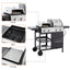 2+2 multifunctional gas barbecue grill and covered grill combination for outdoor cooking - barbecue, barbecue, pizza. - Korvel