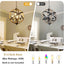 Farmhouse Chandelier Light Fixtures 4-Light Dining Room Light Fixtures Height Adjustable Rustic Wood Light - Korvel