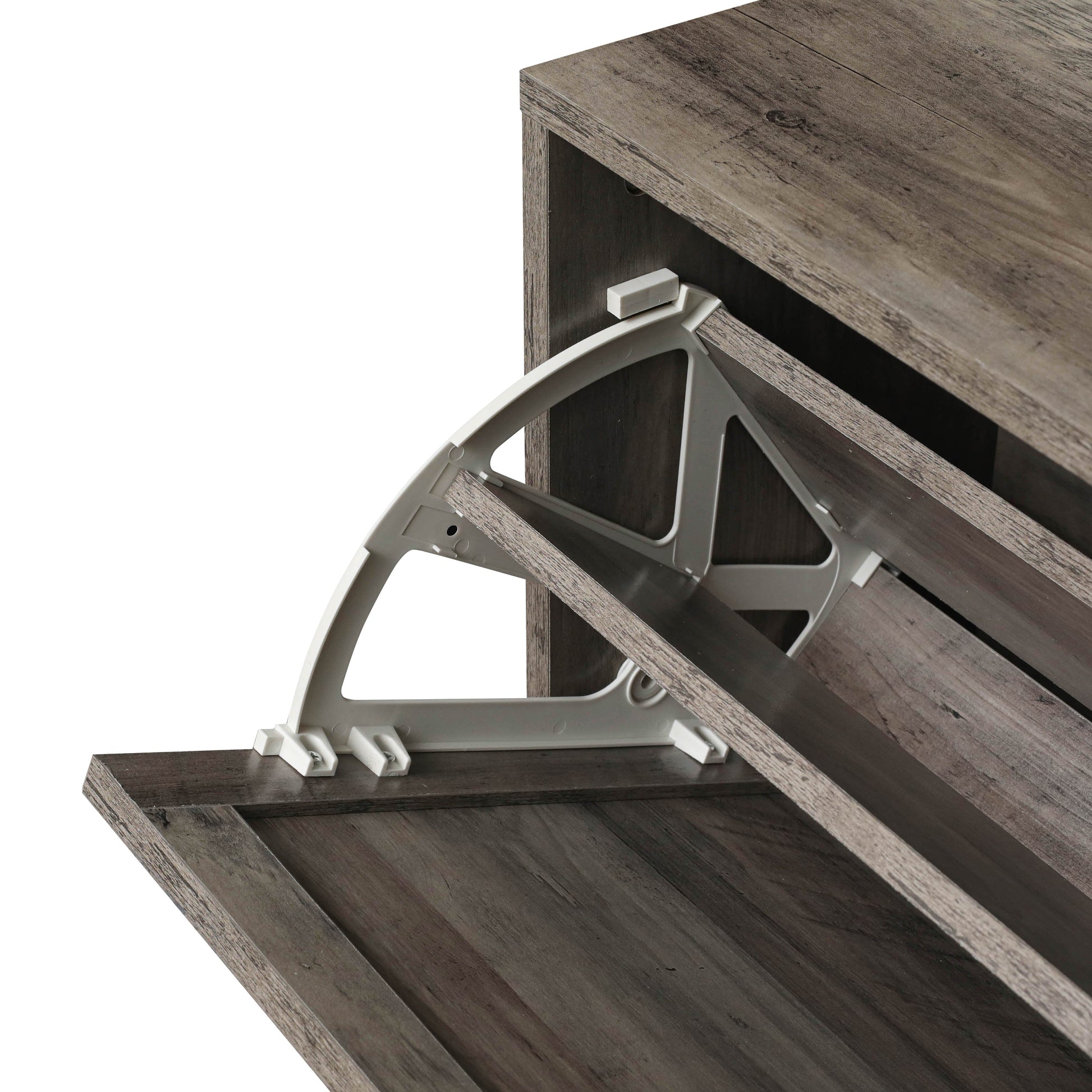 4 Door Shoe Rack, Freestanding Modern Shoe Storage Cabinet, for Entryway - Korvel