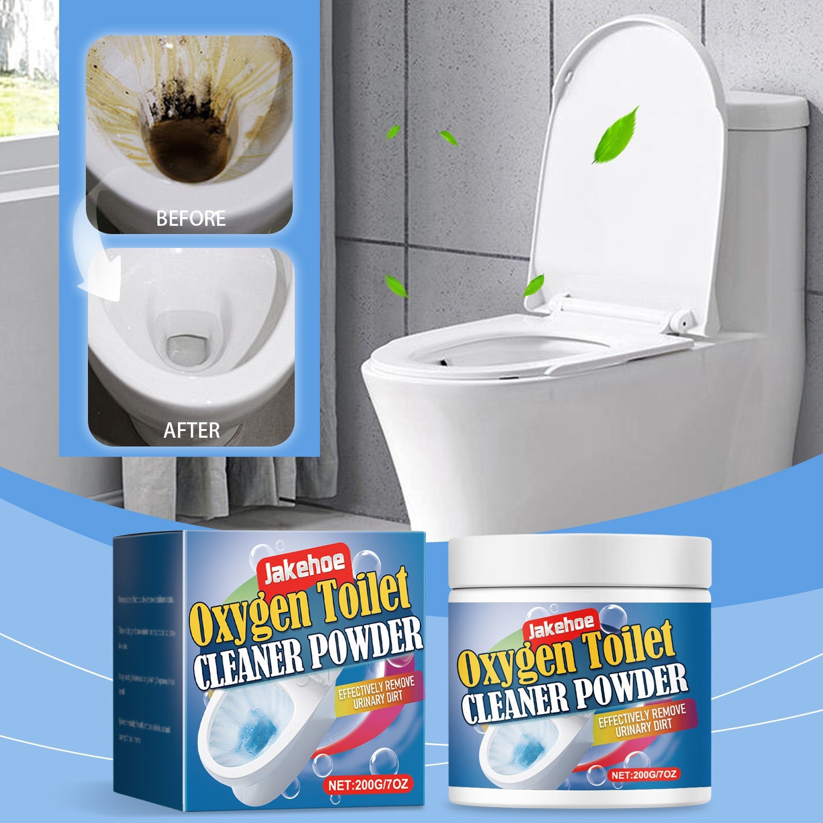 Oxygen Toilet Cleaner Powder, Easy Decontamination Keep Clean With A Quick Blistering Toilet Cleaner - Korvel
