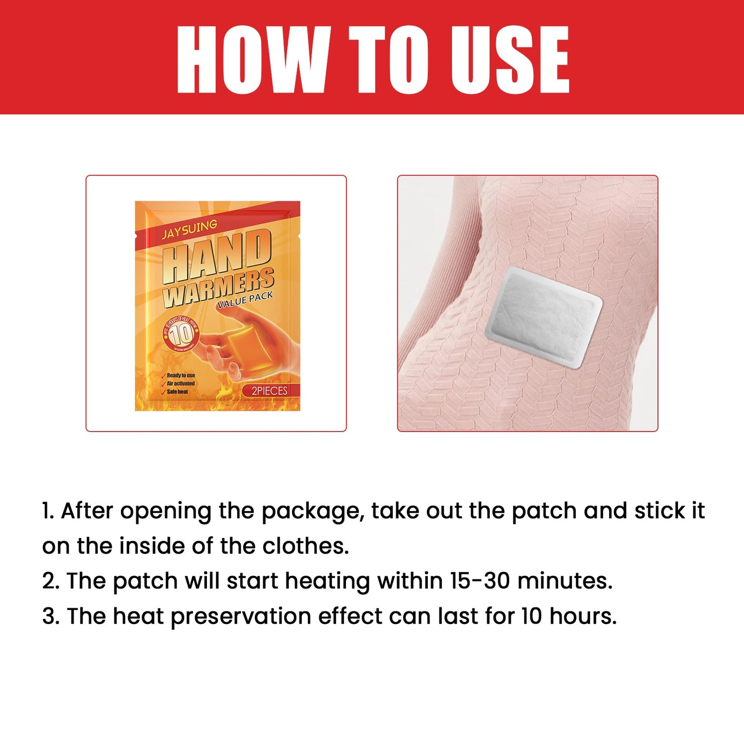 Hand Warmers, Hand Warmer Portable Comfortable Self-Heating Warm Patch Belly Warm Patch Belly Warm Patch - Korvel