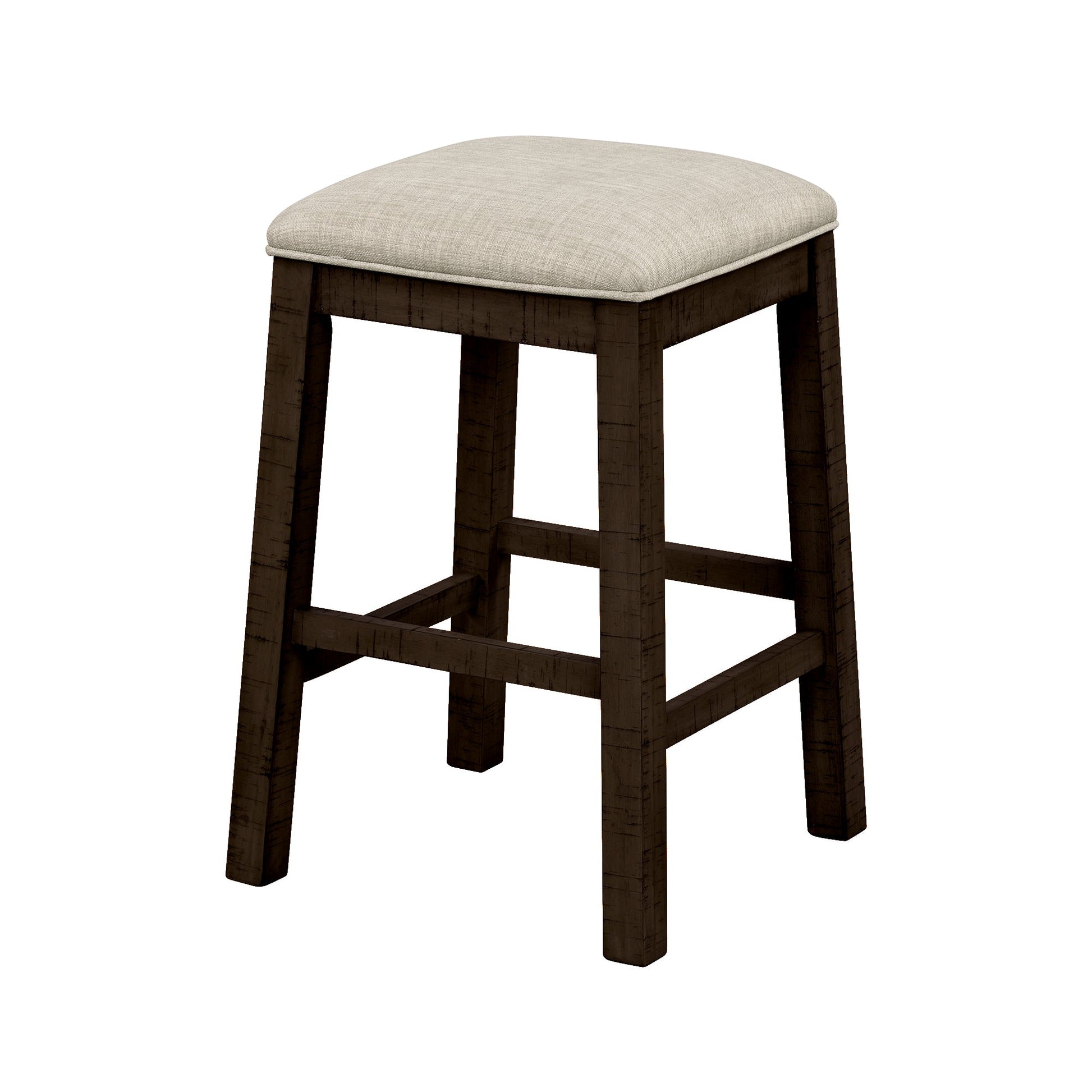 TOPMAX 4 Pieces Counter Height Table with Fabric Padded Stools, Rustic Bar Dining Set with Socket, Brown - Korvel