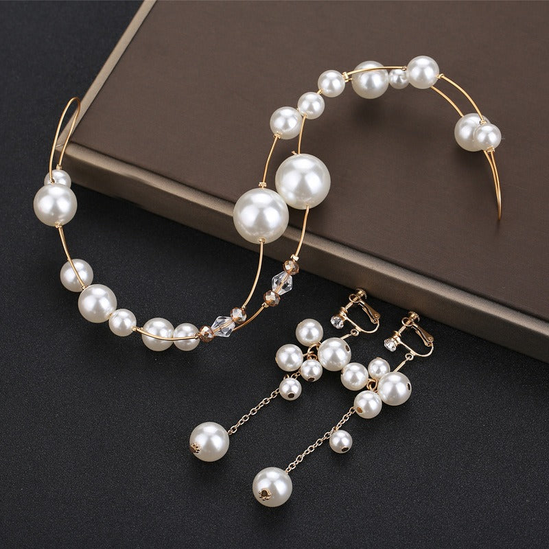 Bride Pearl Headwear Exquisite Handmade Beaded Jewelry - Korvel
