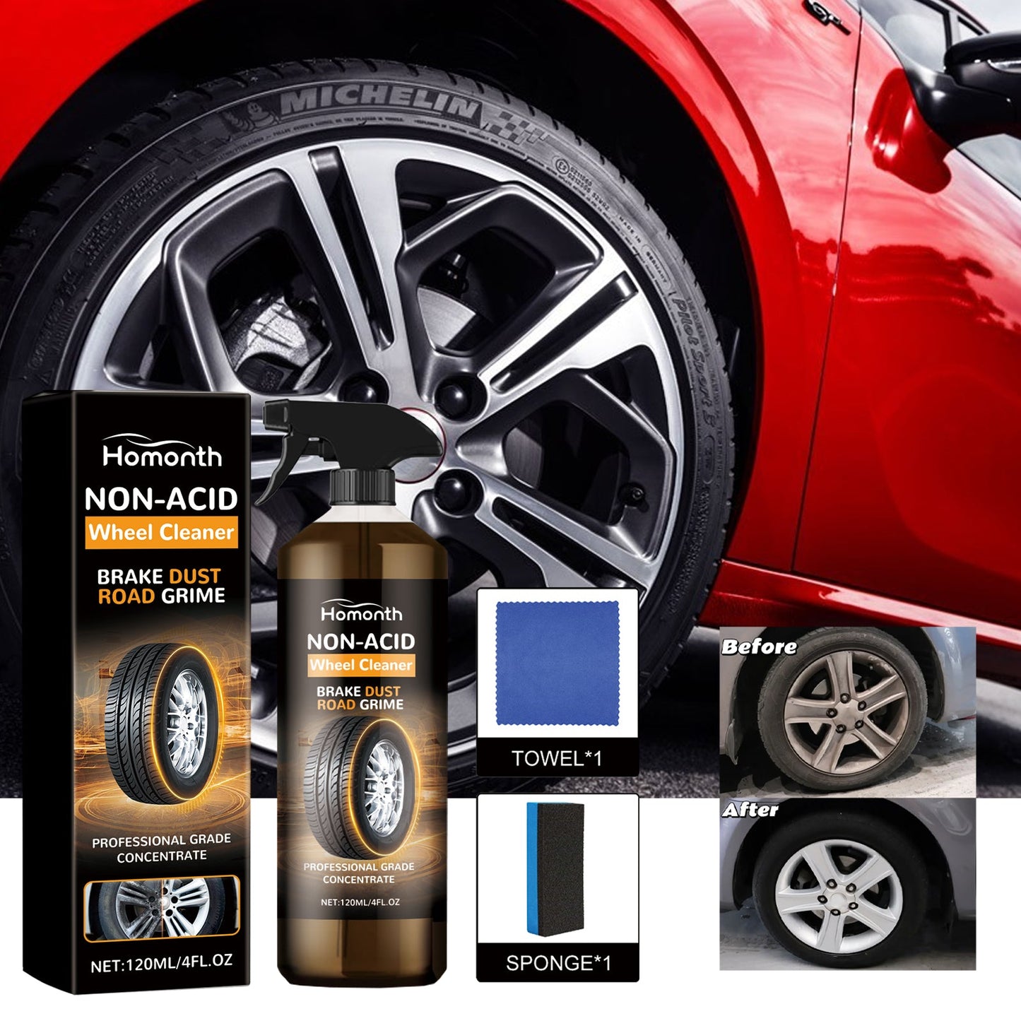 Premium Non-Acid Wheel Cleaner for Enhanced Shine