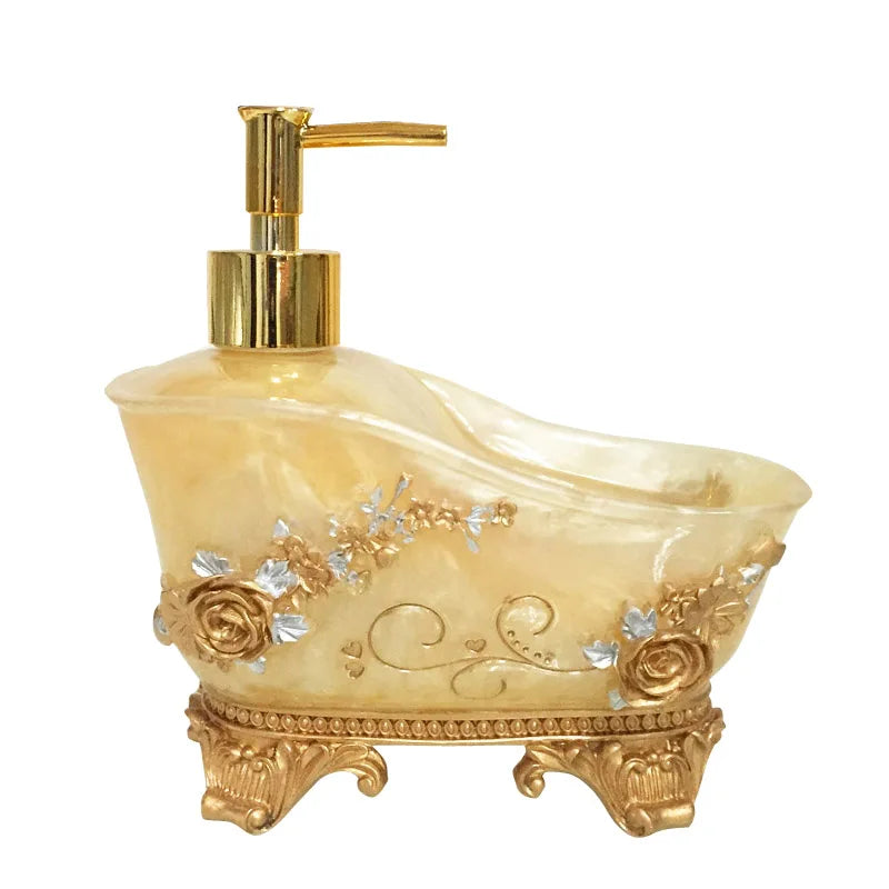 European Liquid Soap Bottle Resin Bathtub Shape Bathroom Sanitizer Bottles Shampoo Shower Gel Wristband Dispenser Accessories - Korvel