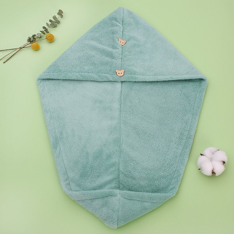 Premium Coral Velvet Quick Drying Hair Towel & Shower Cap