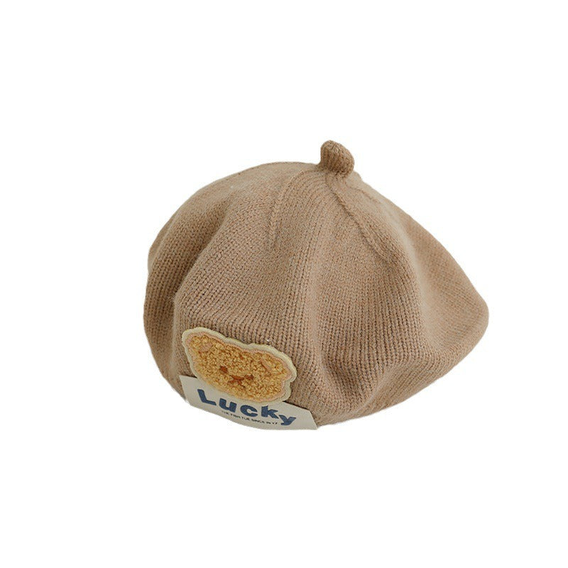 Gorro Beret de Oso Lindos para Bebés - Estilo Coreano de Pana