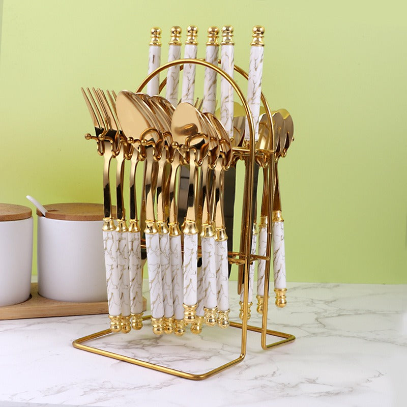 Elegant 24-Piece Stainless Steel Flatware Set