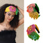Bandeau large en tissu fleuri fait main