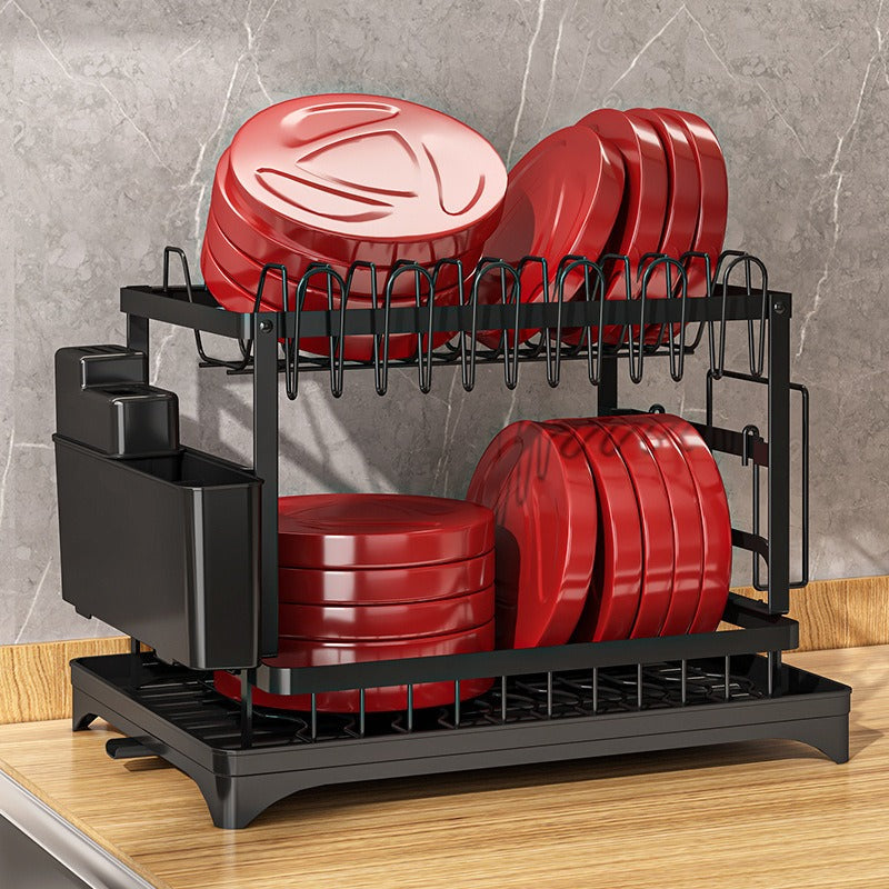 Kitchen drainage rack bowl and dish rack bowl and dish storage rack household utensils knives and forks storage rack - Korvel