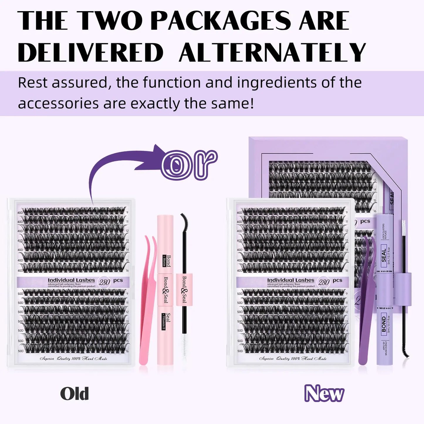Kit de Extensión de Pestañas para Principiantes - 280pcs de Grupos de Pestañas Mixtos