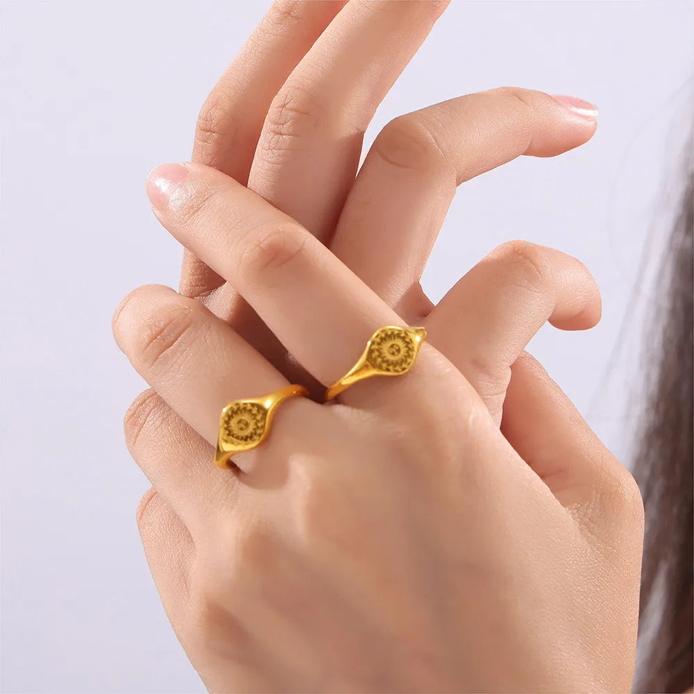 18K Gold-Plated Sun Ring - Korvel