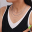 Fashionable Cuban titanium steel necklace hip-hop style multi-layer layered women's collarbone chain - Korvel