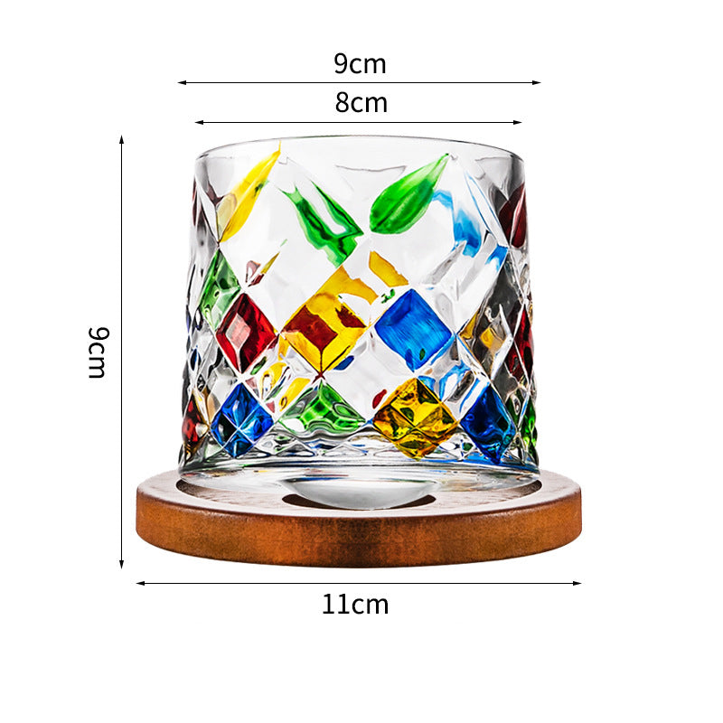 Hand drawn rotating glass cups multiple multi-purpose whiskey glasses rotating glass cups - Korvel