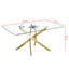 Modern Rectangular Tempered Glass Dining Table for 6