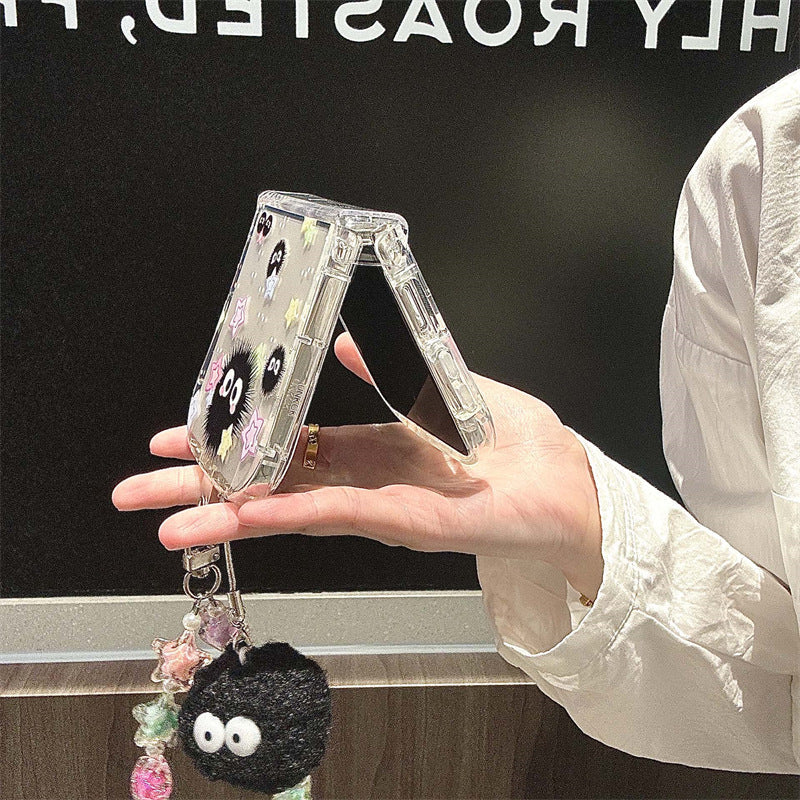 Cute Coal Ball Slim Waist Foldable Phone Case for Samsung Galaxy Z Flip 4/5/6/7 - Korvel