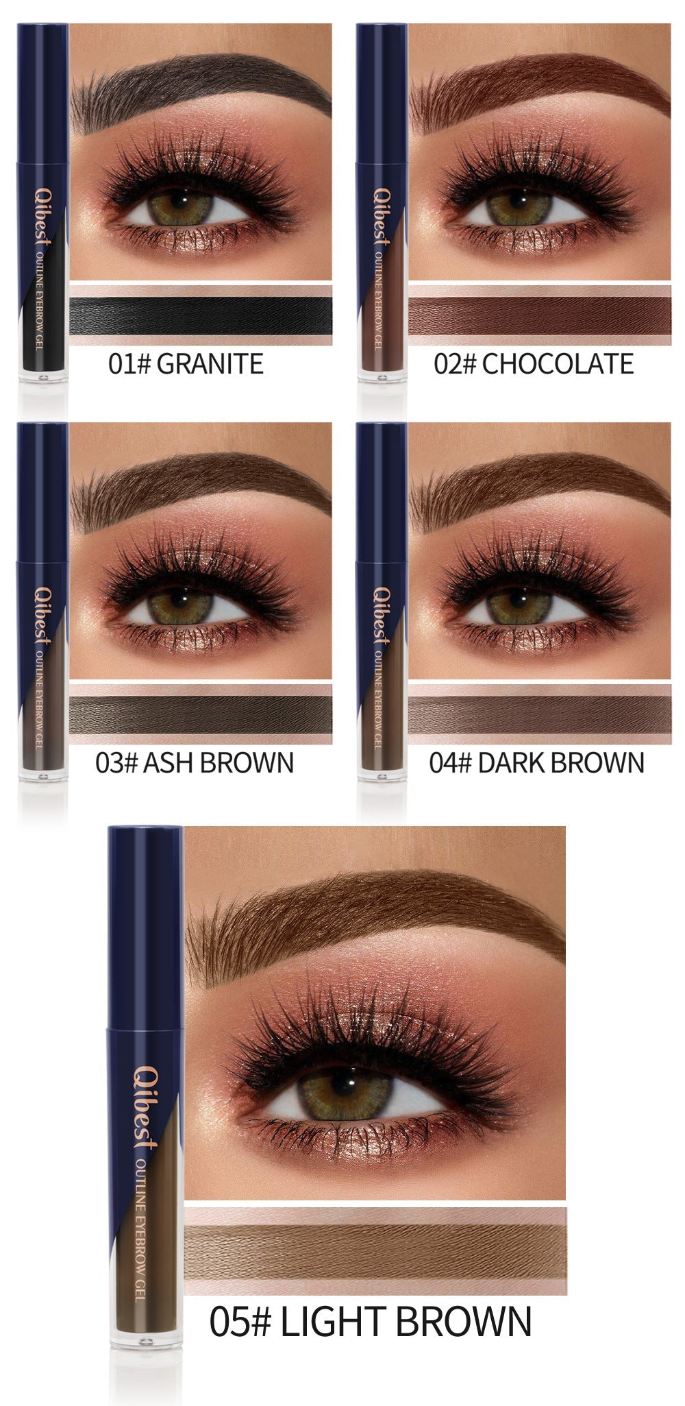 QIBEST Líquido para Teñir Cejas Tridimensional