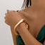 Pulsera Geométrica Cuadrada de Anillo Circular Suave