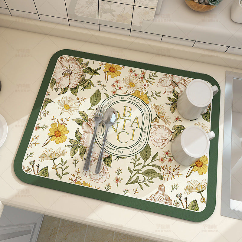 Tapis de drainage de cuisine premium pour vaisselle