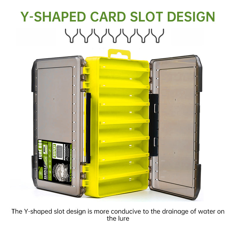 14-Compartment Fishing Tackle Box for Accessories, Lures & Hooks, Double-Sided Organizer. - Korvel