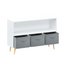 Kids bookcase with Collapsible Fabric Drawers Children's Book Display Toy Storage Cabinet Organizer White/Gray - Korvel