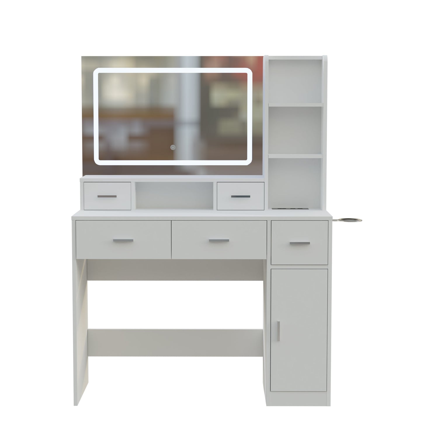 Smart mirror dressing table with drawers and storage cabinets, dressing table with bedroom dressing table, changing room - Korvel