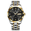 Reloj de Hombre Suizo Impermeable con Doble Calendario y Brillo