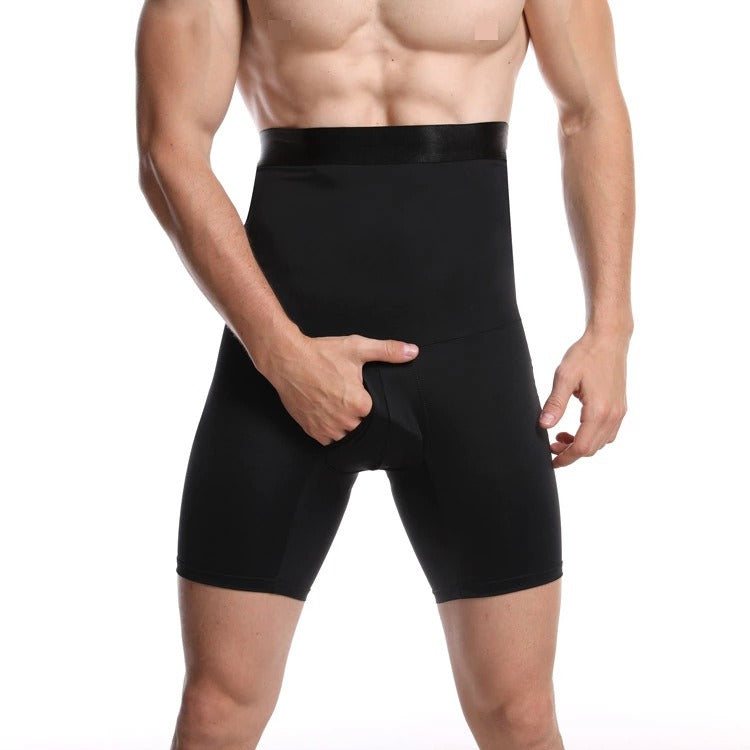 Caleçons longs respirants à taille haute pour hommes à double couche