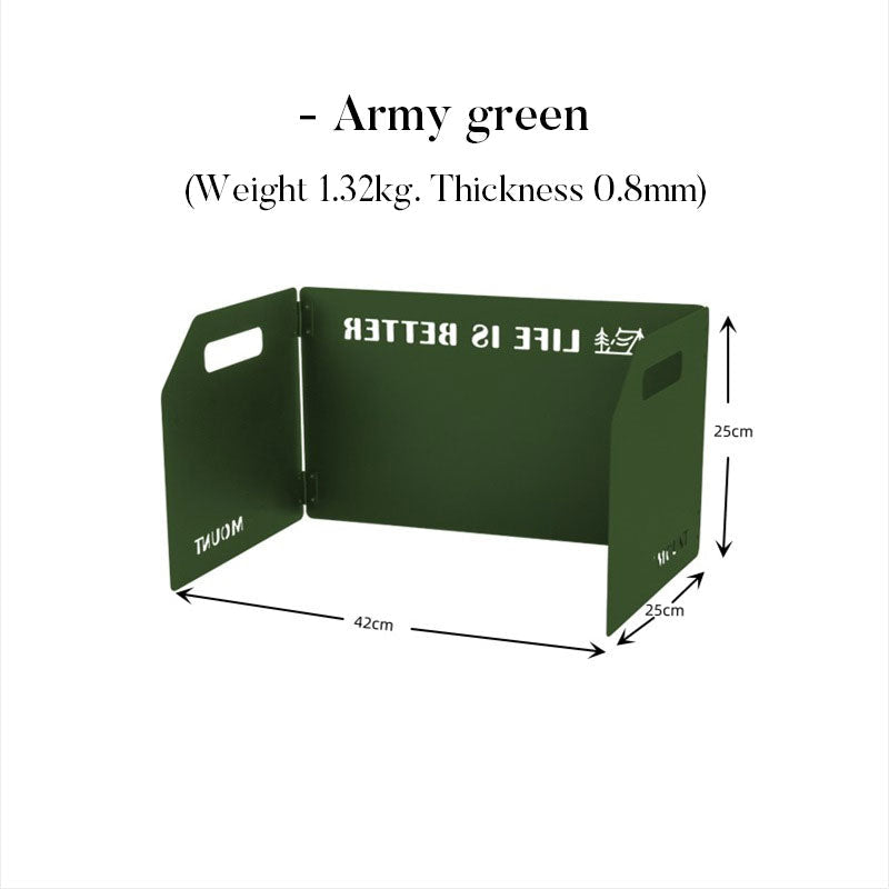 Outdoor stove enclosure wind shield camping wind shield shielding plate cassette stove folding gas stove stove wind shield - Korvel