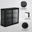 Retro Style Haze Double Glass Door Wall Cabinet With Detachable Shelves for Office Dining Room Living Room - Korvel